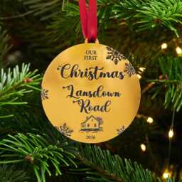 First Christmas New Home Silver Or Gold Tree Decoration- Couples First Tree Decoration - thumbnail 1