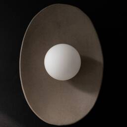 Grey Ceramic Wall Sconce Modern Pottery Lighting - thumbnail 3