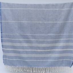 Cotton Towel, Bath Peshtemal Turkish Towel 40x70, Blue Wedding Gift Striped Hammam Towels Tkr-Sltn - thumbnail 4