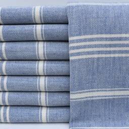 Cotton Towel, Bath Peshtemal Turkish Towel 40x70, Blue Wedding Gift Striped Hammam Towels Tkr-Sltn - thumbnail 2