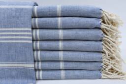 Cotton Towel, Bath Peshtemal Turkish Towel 40x70, Blue Wedding Gift Striped Hammam Towels Tkr-Sltn