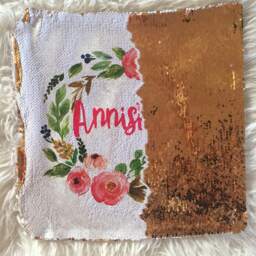 Flower Girl Gift, Sequin Pillow, Girls Babys Room Nursery Custom Baby Shower Gift - thumbnail 2