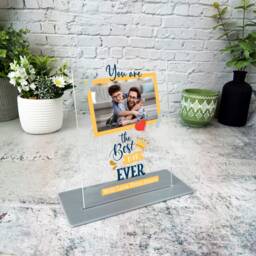 Gift For Dad The Best Ever Yellow Frame Photo Personalised Acrylic Plaque - Gift, Custom - thumbnail 3