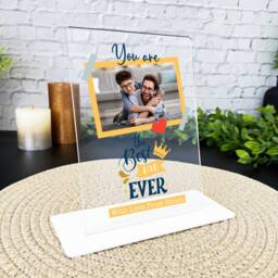 Gift For Dad The Best Ever Yellow Frame Photo Personalised Acrylic Plaque - Gift, Custom - thumbnail 2
