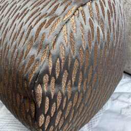 "Bronze Bolster Cushion, Cylinder Copper Pillow 16"" X 6" - thumbnail 4