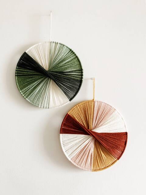 Hoop Yarn Wall Hanging, Ombre Macrame Decor, 10x10 - image 1