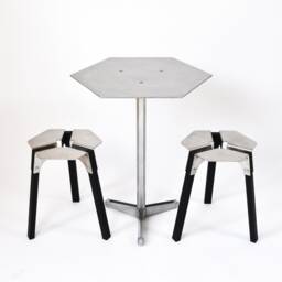 Aluminum Hexagonal Pedestal Table - thumbnail 1