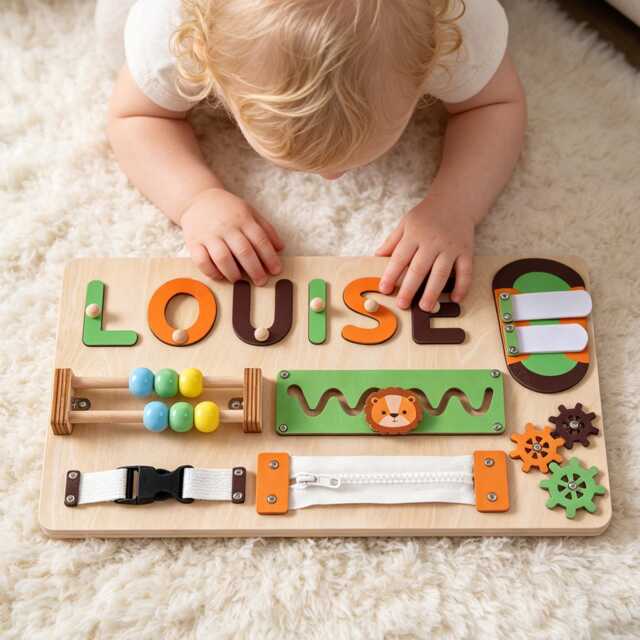 Personalized Baby Name Puzzle, Early Learning Wooden Toddler Toys, Shower Gift, Room Decor, 1st Birthday Christmas Gift - image 1