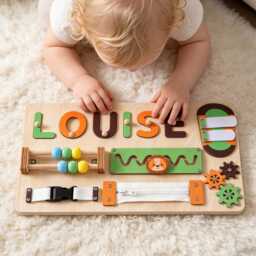 Personalized Baby Name Puzzle, Early Learning Wooden Toddler Toys, Shower Gift, Room Decor, 1st Birthday Christmas Gift