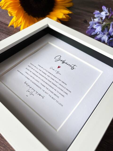 Personalised Godparent Poem Frame - Christening Gift, Thank You Gift - image 1