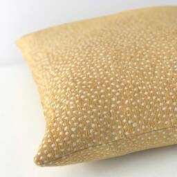 Golden Ochre Yellow Chenille Confetti Polka Dot Decorative Throw Pillow Cover - thumbnail 3