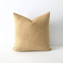 Golden Ochre Yellow Chenille Confetti Polka Dot Decorative Throw Pillow Cover - thumbnail 2