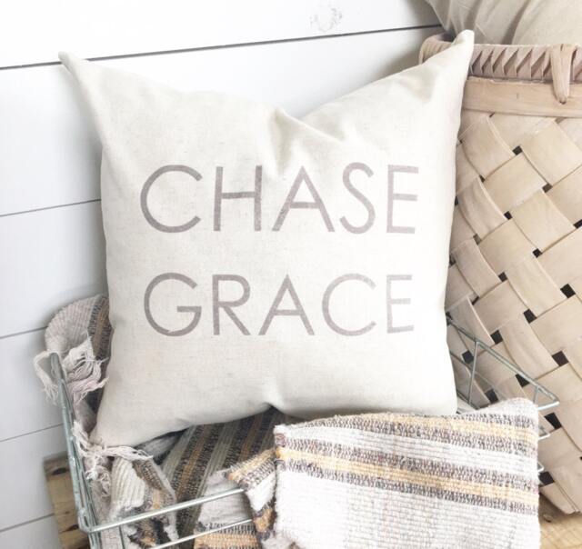 Chase Grace Pillow Cover 18 X // Accent/Throw Christian Decor Gift