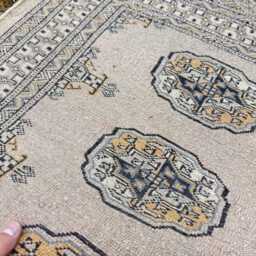 2.6x8 Sepia 3 Ply Handmade Bokhara Runner Rug - Hallway Stairs Carpet, Extra Thick Pile - thumbnail 4