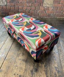 Handmade Velvet Ottoman Bench, Chesterfield Footstool, Multi-Coloured Storage Box - thumbnail 1