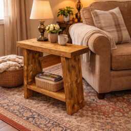Handmade Rustic Solid Wood Console Table - Farmhouse Reclaimed Entryway Side - thumbnail 2