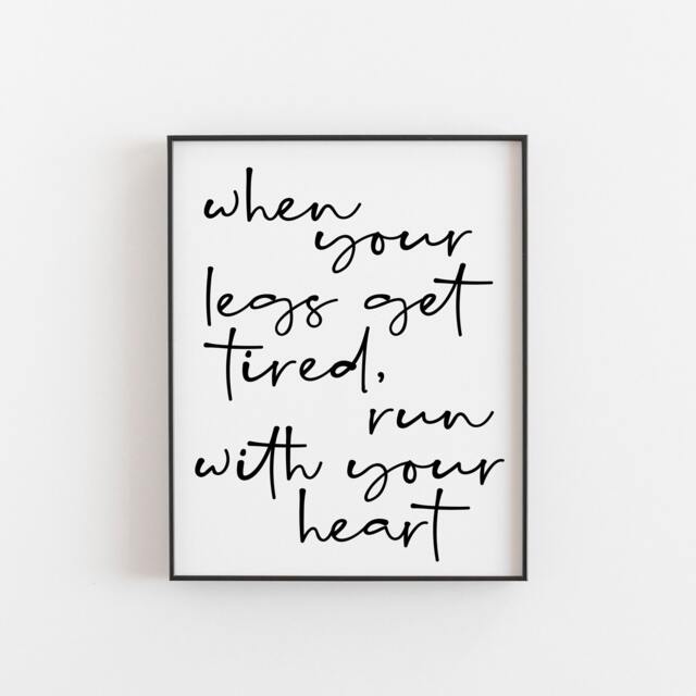 Running Print - Inspirational Runners Quote For Motivation, Decor, & Fitness Lovers - , Gym Wall Runner's Gift Idea, A6 A2 - image 1