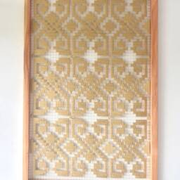 Handmade Creamy Beige Woven Wall Art - Geometric Fiber - thumbnail 3