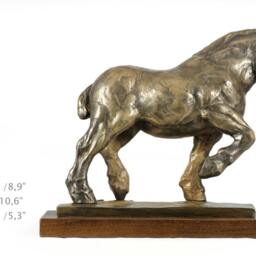 Belgian Horse, Horse Wooden Base Statue, Limited Edition, Artdog - thumbnail 2