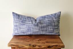 Zakynthos Lumbar Pillow Cover - 12 X 24 Hand Woven Accent Khadi Case Rectangle - thumbnail 1