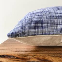 Zakynthos Lumbar Pillow Cover - 12 X 24 Hand Woven Accent Khadi Case Rectangle - thumbnail 2