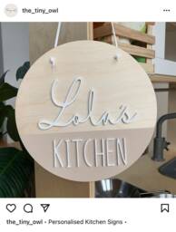 Personalised Kitchen Plaques, Wall Art, Wooden Name Sign, Nursery Decor, Photo Prop - thumbnail 1