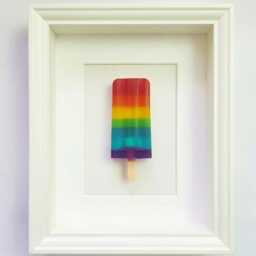3D Resin Wall Art Colorful Pop Art Ice Lolly, Rainbow Pride Decor - Vibrant Colours - thumbnail 2