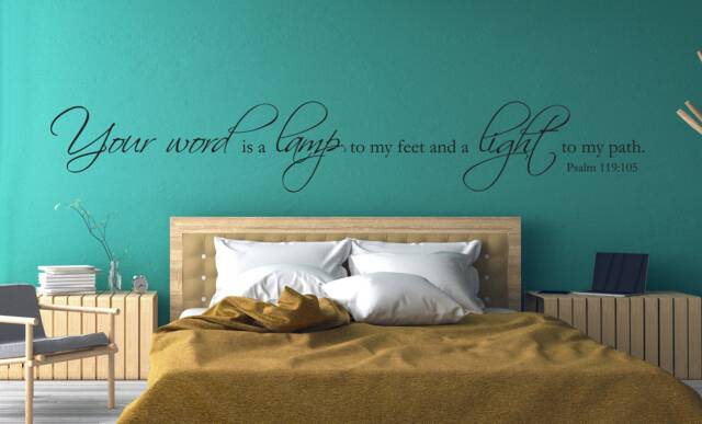 "Vinyl Wall Art Decal - Psalm 119105 ""Your Word Is A Lamp To My Feet & Light Path." - image 1