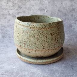 Handmade Ceramic Planter With Dish - thumbnail 2