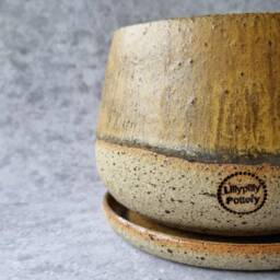Handmade Ceramic Planter With Dish - thumbnail 3