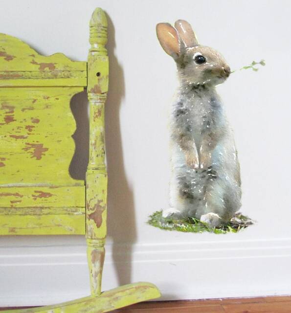 Rabbit, Watercolor Stickers, Bunny Wall Decal, Woodland Animals, Nursery Decor, Cute Rabbit - image 1