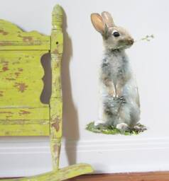 Rabbit, Watercolor Stickers, Bunny Wall Decal, Woodland Animals, Nursery Decor, Cute Rabbit - thumbnail 1
