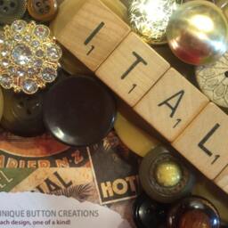 Italy ~ Button Frame in Tuscan Golds & Browns Rustic Art Italian 4x6 Photo - thumbnail 3