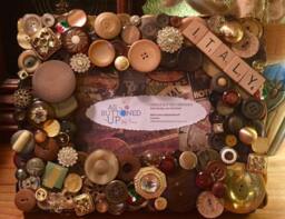 Italy ~ Button Frame in Tuscan Golds & Browns Rustic Art Italian 4x6 Photo