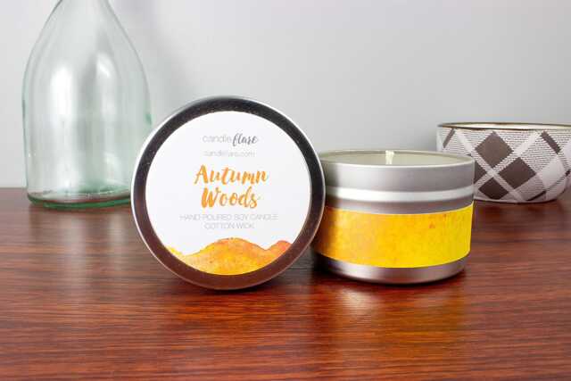 Autumn Woods Soy Candle in 4Oz Tin - Fall Outdoors Scented, Wood Or Cotton Wick - image 1