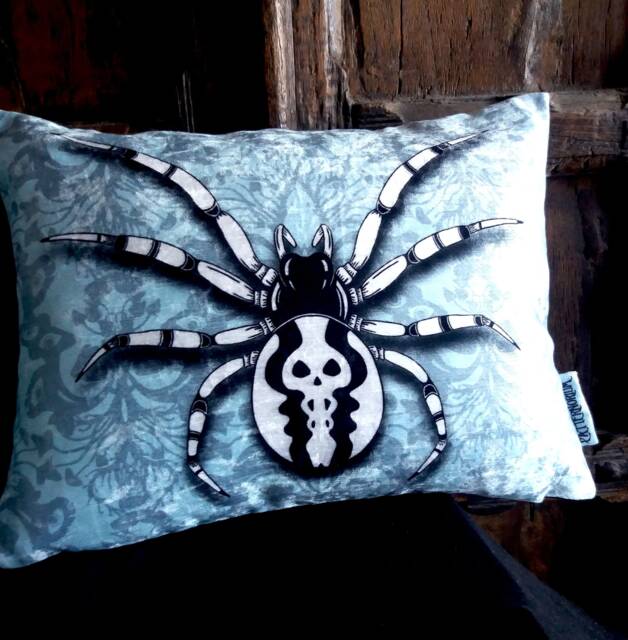Spider Cushion Victorian Gothic Home Decor, Velvet Pillow Alternative - image 1
