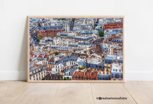 Printed Photo Of The Rooftops Paris, Art Print Aerial View Souvenir Tour Wall Art, Decor, Gift Paris - image 1