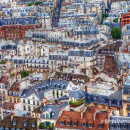 Printed Photo Of The Rooftops Paris, Art Print Aerial View Souvenir Tour Wall Art, Decor, Gift Paris - thumbnail 2