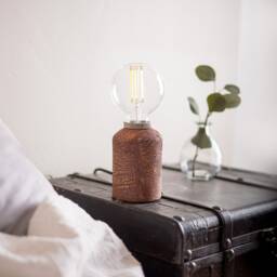 Bixa Small Ceramic Table Lamp, Red Iron 5.5 - thumbnail 1