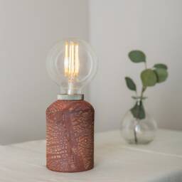 Bixa Small Ceramic Table Lamp, Red Iron 5.5 - thumbnail 2