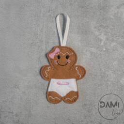 Baby Gingerbread Personalised Boy Or Girl Felt Christmas Tree Ornament, Hanging Decoration, Babies 1st Gift - thumbnail 2