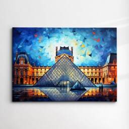 Louvre Museum Paris France Starry Night Painting Van Gogh Wall Art, Framed Canvas Poster Print, Home Kitchen Office Room Decor, Gifts - thumbnail 3