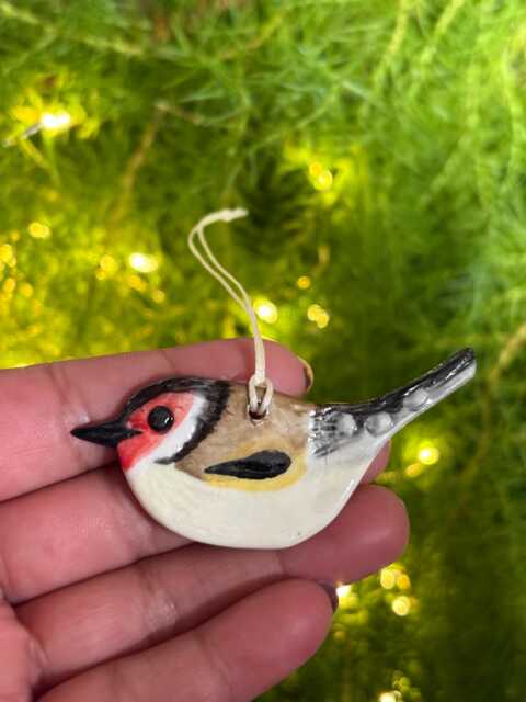 Handmade Porcelain Baby Goldfinch - Fierek Studio Pottery - image 1