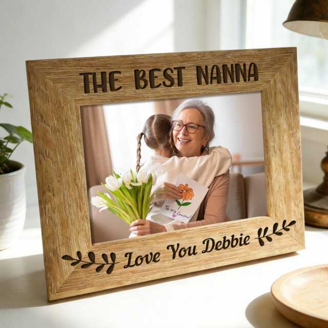 Personalised The Best Nanna Photo Frame 5x7 - Engraved Wood Picture Gift For Nan Grandma Mother's Day Birthday Present - image 1