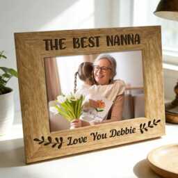 Personalised The Best Nanna Photo Frame 5x7 - Engraved Wood Picture Gift For Nan Grandma Mother's Day Birthday Present - thumbnail 1