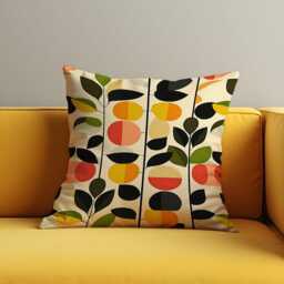 Modern Abstract Floral Cushion Cover, Geometric Pattern Pillow Case, Mid-Century Throw Retro Living Room Decor - thumbnail 2