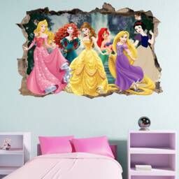 Famous Cartoon Princesses Wall Art Sticker Decal Mural Poster Girls Room Decor 1043 - thumbnail 3
