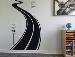 Winding Road Wall Decal Speed Limit Sign, Transportation Decor - 46x80 Inches - thumbnail 1