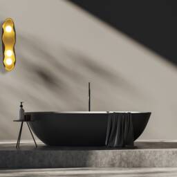 Handmade Wabi Sabi Ceramic Wall Sconce Black Speckled Light - thumbnail 2