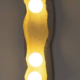 Handmade Wabi Sabi Ceramic Wall Sconce Black Speckled Light - thumbnail 3